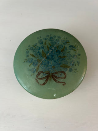 Antique green alabaster trinket box