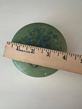 Antique green alabaster trinket box