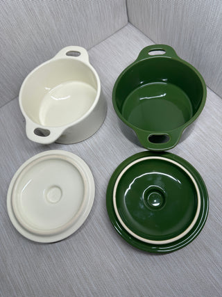 Brocc Your Body Mini Round Ceramic Cocotte Set (2 Bowls, 2 Lids)