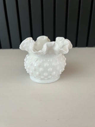 Fenton hobnail ruffle vase