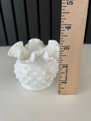 Fenton hobnail ruffle vase