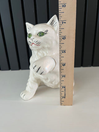 Vintage white cat figurine