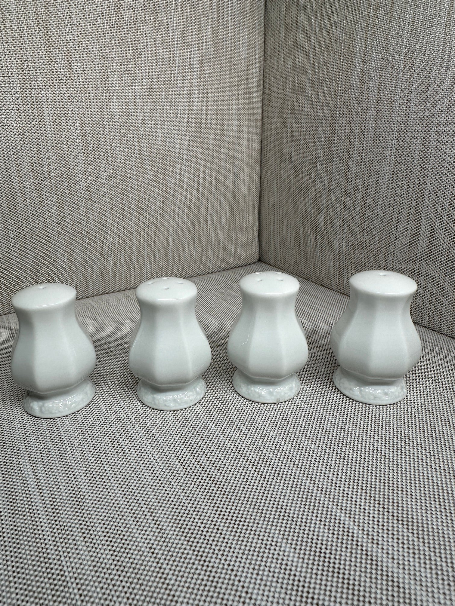 White Ceramic 12-Sided Salt and Pepper Shakers – Bliss Marketplace