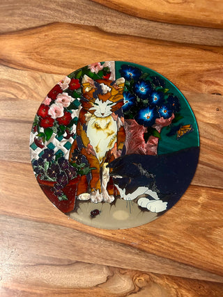 Joan Baker Handpainted Glass - Cats