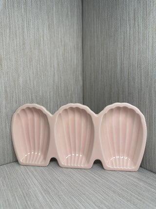etro Shell Pink Ceramic Divided Relish Dish