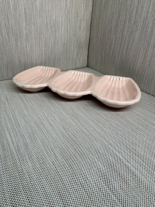 etro Shell Pink Ceramic Divided Relish Dish