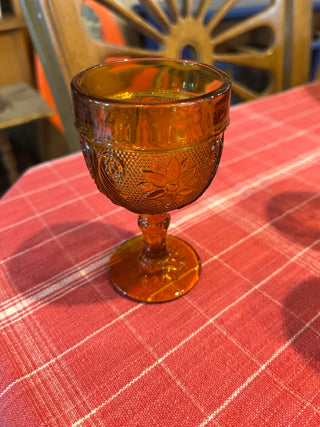 Indiana Glass Amber Tiara Glass Mini Goblet EACH
