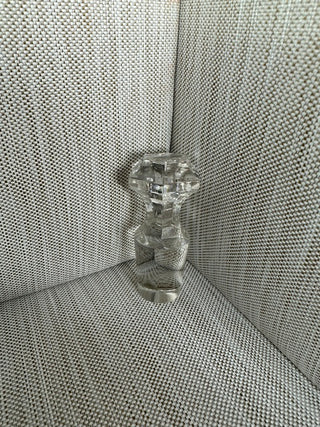 Paneled Clear Glass Replacement Decanter Stopper - As-Is Chipped Top