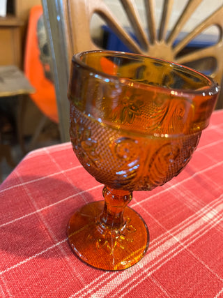 Indiana Glass Amber Tiara Glass Mini Goblet AS IS