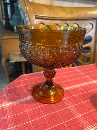 Indiana Glass Amber Tiara Glass Large Compote Pedestal