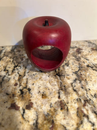Vintage Wood Apple Napkin Rings, Set of 4