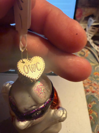 Old World Christmas 4" Glass Ornament Halloween Ghost w/Mask & Cape  2003 VV
