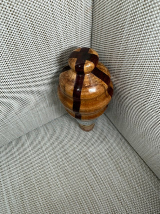 Artisan Inlaid Striped Wooden Wine Bottle Stopper