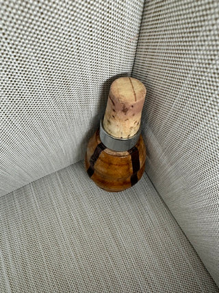 Artisan Inlaid Striped Wooden Wine Bottle Stopper
