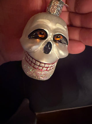 Vintage 2001  Old World Christmas The Skull Ornament Halloween