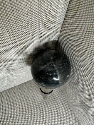 Black Marble Sphere Wine Bottle Stopper with Heavy Metal Cone Seal, 4.5"