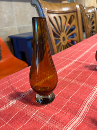 Amber Hand Blown Tear Drop Vase EACH
