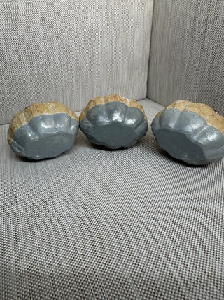 Rustic Resin Mini Pumpkins Table Decor Set - Thankful Grateful Blessed, 3-Pc