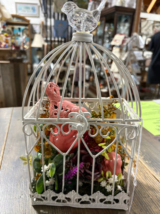 LE - Birdcage with 2 ceramic birds