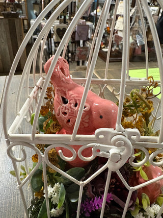 LE - Birdcage with 2 ceramic birds
