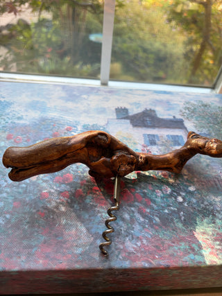 Vintage French Grapevine Wood Corkscrew