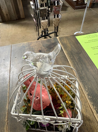 LE - Birdcage with 2 ceramic birds