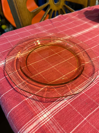 VTG Amber Depression Glass 7.5" Plate EACH