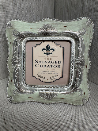 Sage Green & Silver Scalloped Picture Frame