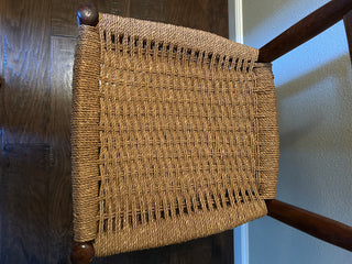 Vintage Ladder Back Side Chair with Woven Seat