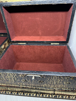 Vintage Medieval Fleur-de-Lis Wooden Treasure Chests (2) Sold Separately