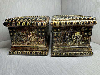 Vintage Medieval Fleur-de-Lis Wooden Treasure Chests (2) Sold Separately