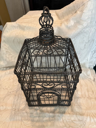Vtg Bird Cage Metal Wire Decor