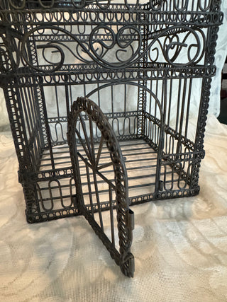 Vtg Bird Cage Metal Wire Decor