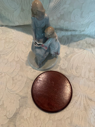 Meico Porcelain Figurine Mother Reading Book