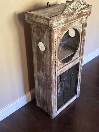 Vintage Clock Case Repurposed as Curio Cabinet