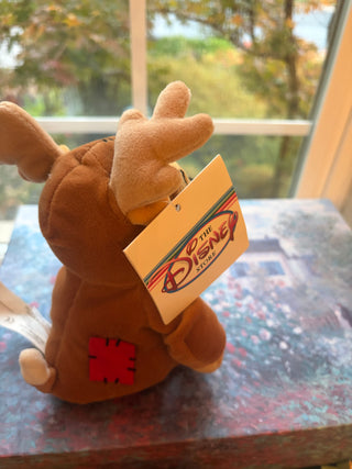 Vtg 1999 Disney Store Winnie the Pooh Reindeer Mini Plush NWT