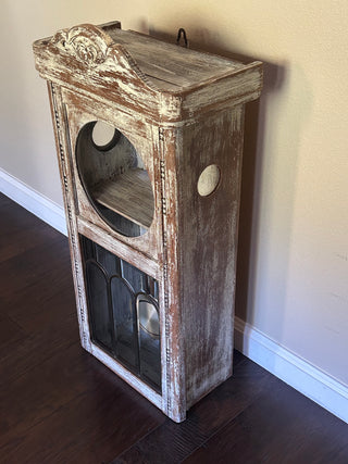 Vintage Clock Case Repurposed as Curio Cabinet