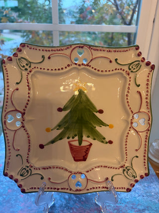 Vtg Casafina "Buon Natale Hand-Painted Ceramic Plate
