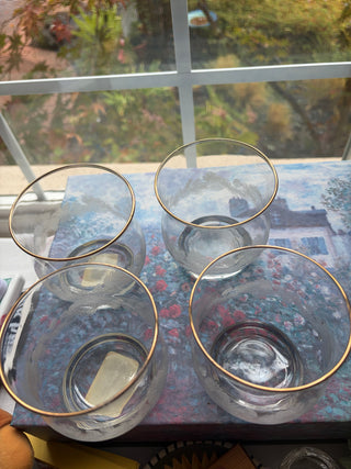Vtg Libbey LRS87 Lowball/Old Fashioned Glasses Set 4