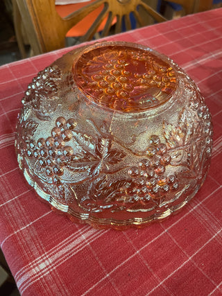 VTG Marigold Carnival Grape Pattern Deep Bowl