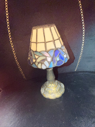 Stained Painted Tiffany Style Slag Glass Tealight Holder