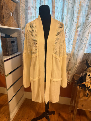 Blue Rain Cream Long Cardigan Sweater