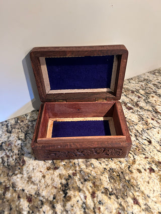 Wood Trinket Box with Shell Inlay