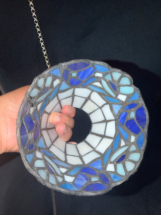 Stained Painted Tiffany Style Slag Glass Tealight Holder