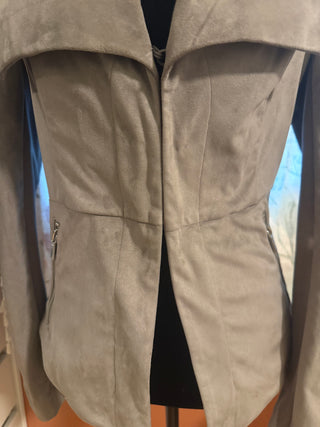 BNCI Gray Faux Suede Peplum Jacket