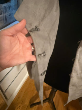 BNCI Gray Faux Suede Peplum Jacket
