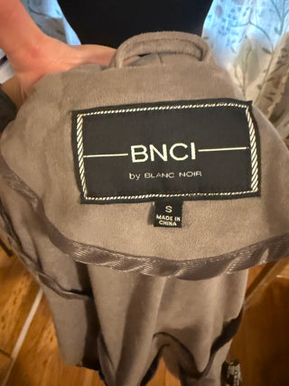BNCI Gray Faux Suede Peplum Jacket