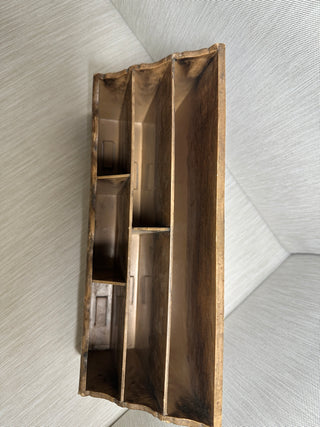 Vintage Lerner Faux Carved Wood Desk Organizer