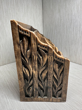 Vintage Lerner Faux Carved Wood Desk Organizer