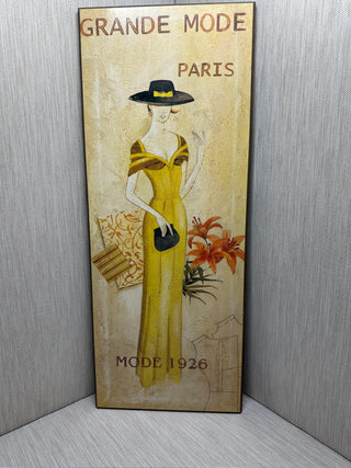 Grande Mode Paris 1926   by Alice Kendal Vintage Fashion Wood Plaque Wall Art Panel